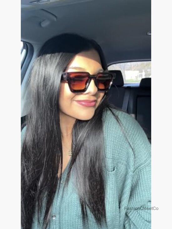 Retro 90s Chunky Rectangle Sunglasses UV400 Protection main image 3